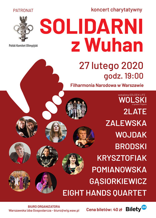 Solidarni z Wuhan, plakat zapowiadający koncert